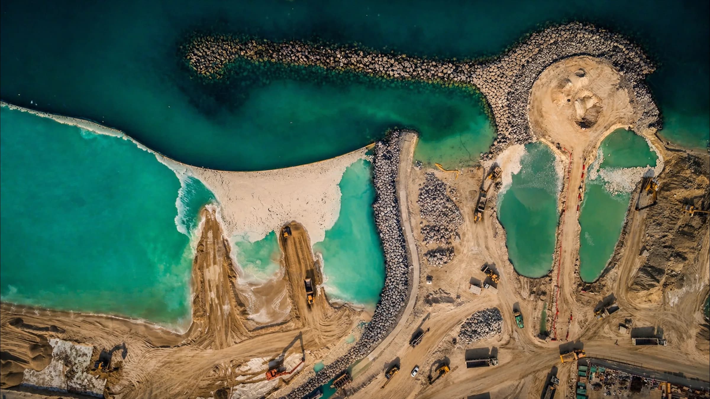 Waterfront construction image representing marine delivery proof and coastal package coordination